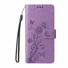 For OnePlus 13 Embossed Butterfly Flowers Leather Phone Case(Purple) - 2