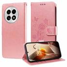 For OnePlus 13 Embossed Butterfly Flowers Leather Phone Case(Rose Gold) - 1