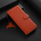 For Redmi Note 14 4G Global 163.25mm Genuine Leather Litchi Texture RFID Leather Phone Case(Coffee) - 2