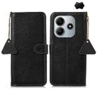 For Redmi Note 14 4G Global 163.25mm Genuine Leather Litchi Texture RFID Leather Phone Case(Black) - 1