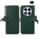 For Redmi Note 14 Pro 5G Genuine Leather Litchi Texture RFID Leather Phone Case(Green) - 1