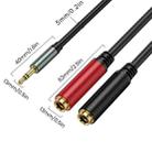 0.3m Gold Plated 3.5mm TRS Male to 2 x 6.35mm Female Laptop Y Splitter Adapter Audio Cable(Black) - 3