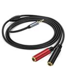 2m Gold Plated 3.5mm TRS Male to 2 x 6.35mm Female Laptop Y Splitter Adapter Audio Cable(Black) - 1