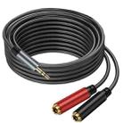 5m Gold Plated 3.5mm TRS Male to 2 x 6.35mm Female Laptop Y Splitter Adapter Audio Cable(Black) - 1