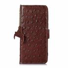 For Redmi 14C 4G Ostrich Pattern Genuine Leather RFID Phone Case(Coffee) - 2