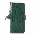 For Redmi Note 14 Pro 5G Ostrich Pattern Genuine Leather RFID Phone Case(Green) - 2