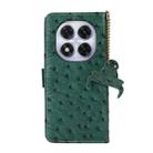 For Redmi Note 14 Pro 5G Ostrich Pattern Genuine Leather RFID Phone Case(Green) - 3
