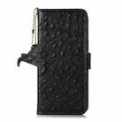 For Redmi Note 14 Pro 5G Ostrich Pattern Genuine Leather RFID Phone Case(Black) - 2