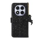 For Redmi Note 14 Pro 5G Ostrich Pattern Genuine Leather RFID Phone Case(Black) - 3