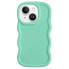 For iPhone 13 Big Wave Puff Shape TPU Phone Case(Green) - 1