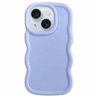 For iPhone 15 Big Wave Puff Shape TPU Phone Case(Blue) - 1