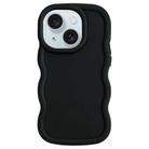 For iPhone 15 Big Wave Puff Shape TPU Phone Case(Black) - 1