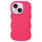 For iPhone 15 Big Wave Puff Shape TPU Phone Case(Rose Red) - 1