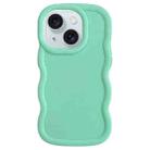 For iPhone 15 Plus Big Wave Puff Shape TPU Phone Case(Green) - 1