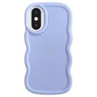 For iPhone X / XS Big Wave Puff Shape TPU Phone Case(Blue) - 1