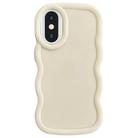 For iPhone X / XS Big Wave Puff Shaped TPU Phone Case(Beige) - 1