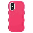 For iPhone X / XS Big Wave Puff Shape TPU Phone Case(Rose Red) - 1