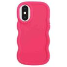 For iPhone XS Max Big Wave Puff Shape TPU Phone Case(Rose Red) - 1