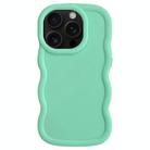 For iPhone 16 Pro Max Big Wave Puff Shape TPU Phone Case(Green) - 1