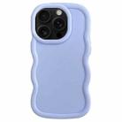 For iPhone 16 Pro Big Wave Puff Shape TPU Phone Case(Blue) - 1