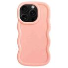 For iPhone 16 Pro Big Wave Puff Shape TPU Phone Case(Pink) - 1