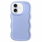 For iPhone 16 Plus Big Wave Puff Shape TPU Phone Case(Blue) - 1