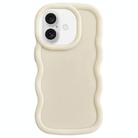 For iPhone 16 Plus Big Wave Puff Shape TPU Phone Case(Beige) - 1