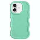 For iPhone 16 Plus Big Wave Puff Shape TPU Phone Case(Green) - 1