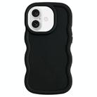 For iPhone 16 Plus Big Wave Puff Shape TPU Phone Case(Black) - 1