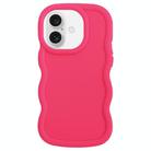 For iPhone 16 Plus Big Wave Puff Shape TPU Phone Case(Rose Red) - 1