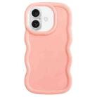 For iPhone 16 Big Wave Puff Shape TPU Phone Case(Pink) - 1