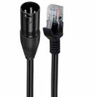 XLR 3 Pin Male to RJ45 Male Network Extension Cable for DMX-CON Controller Series, Length: 30cm(Black) - 1