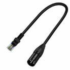 XLR 3 Pin Male to RJ45 Male Network Extension Cable for DMX-CON Controller Series, Length: 30cm(Black) - 2