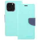 For iPhone 16 Pro Max GOOSPERY FANCY DIARY Cross Texture Leather Phone Case(Mint Green) - 2