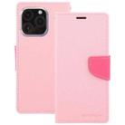 For iPhone 16 Pro GOOSPERY FANCY DIARY Cross Texture Leather Phone Case(Pink) - 2