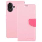 For iPhone 16 Plus GOOSPERY FANCY DIARY Cross Texture Leather Phone Case(Pink) - 2