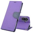 For iPhone 16 Plus GOOSPERY FANCY DIARY Cross Texture Leather Phone Case(Purple) - 1