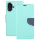 For iPhone 16 Plus GOOSPERY FANCY DIARY Cross Texture Leather Phone Case(Mint Green) - 2