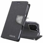 For iPhone 16 Pro Max GOOSPERY CANVAS DIARY Fabric Texture Flip Leather Phone Case(Black) - 1