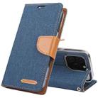 For iPhone 16 Pro Max GOOSPERY CANVAS DIARY Fabric Texture Flip Leather Phone Case(Navy Blue) - 1