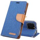 For iPhone 16 Pro Max GOOSPERY CANVAS DIARY Fabric Texture Flip Leather Phone Case(Blue) - 1