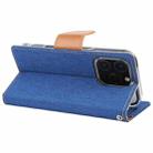 For iPhone 16 Pro Max GOOSPERY CANVAS DIARY Fabric Texture Flip Leather Phone Case(Blue) - 3