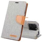 For iPhone 16 Pro GOOSPERY CANVAS DIARY Fabric Texture Flip Leather Phone Case(Grey) - 1