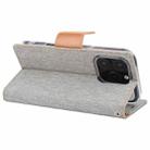 For iPhone 16 Pro GOOSPERY CANVAS DIARY Fabric Texture Flip Leather Phone Case(Grey) - 3