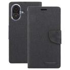 For iPhone 16 Plus GOOSPERY CANVAS DIARY Fabric Texture Flip Leather Phone Case(Black) - 2