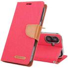 For iPhone 16 Plus GOOSPERY CANVAS DIARY Fabric Texture Flip Leather Phone Case(Red) - 1