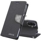 For iPhone 16 GOOSPERY CANVAS DIARY Fabric Texture Flip Leather Phone Case(Black) - 1