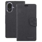 For iPhone 16 GOOSPERY CANVAS DIARY Fabric Texture Flip Leather Phone Case(Black) - 2