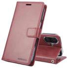 For iPhone 16 Plus GOOSPERY BLUE MOON Crazy Horse Texture Leather Phone Case(Wine Red) - 1