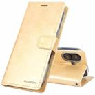 For iPhone 16 Plus GOOSPERY BLUE MOON Crazy Horse Texture Leather Phone Case(Gold) - 1